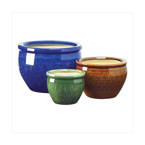 Jewel Tone Flower Pot Trio