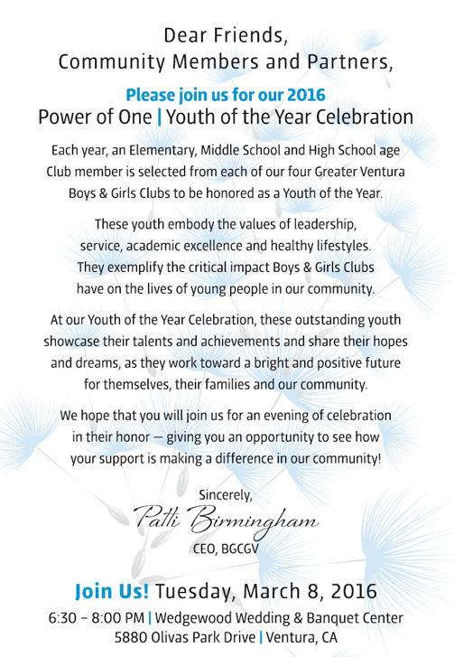 Youth of The Year Message